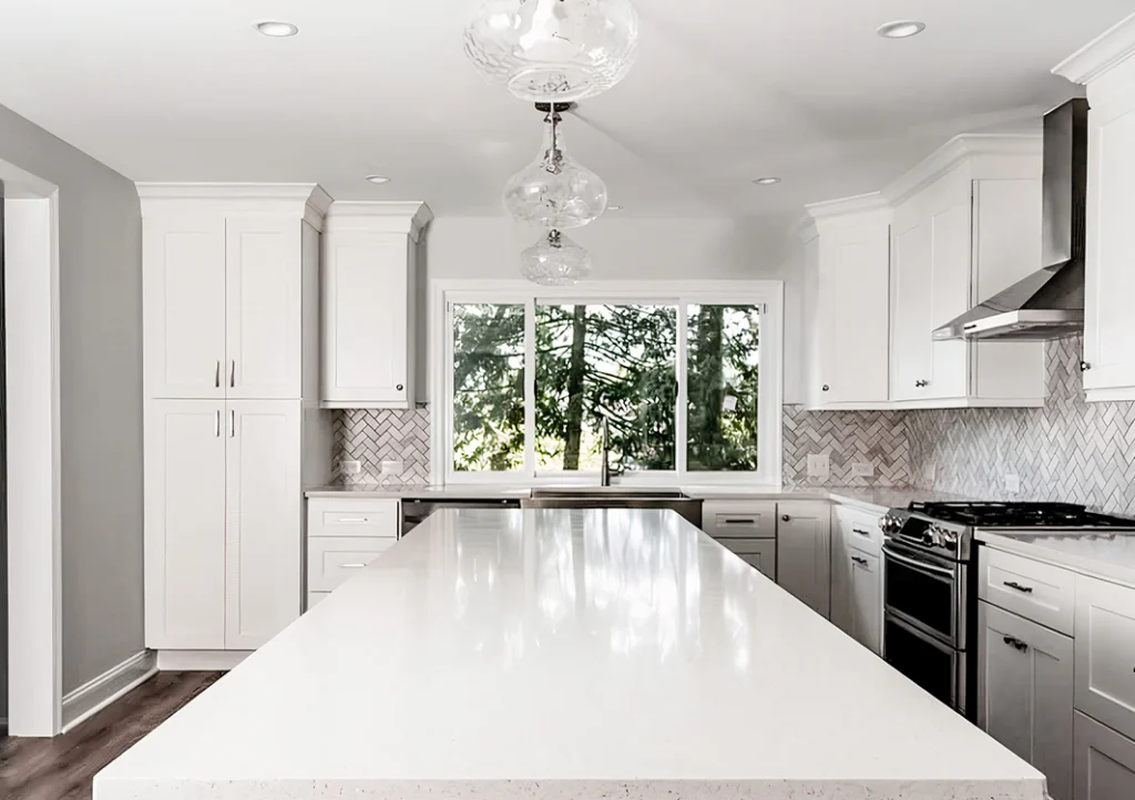 An all white kitchen