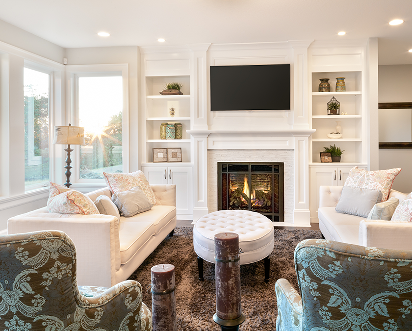 living room remodeled by Pellak Construction