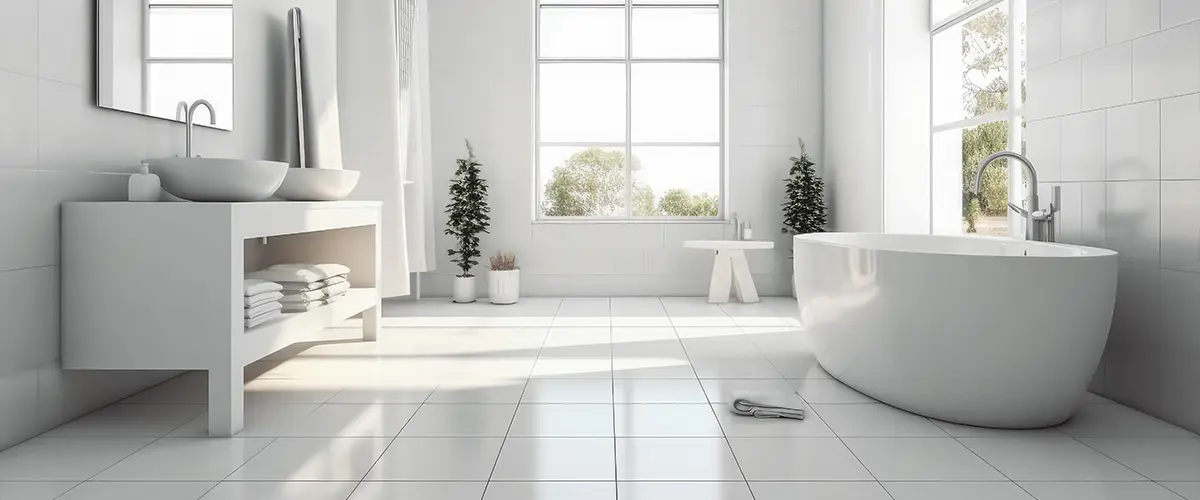 All-white tile in bathroom