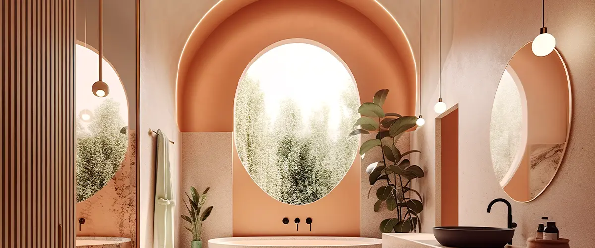 A huge arch in a bathroom