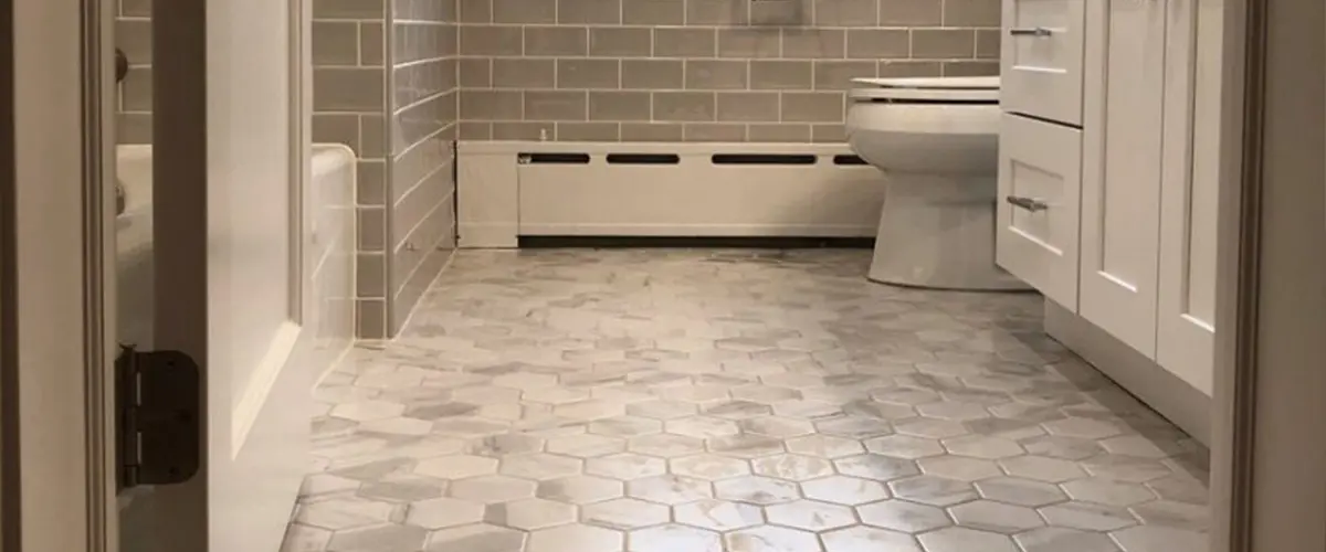 hexagonal bathroom tile