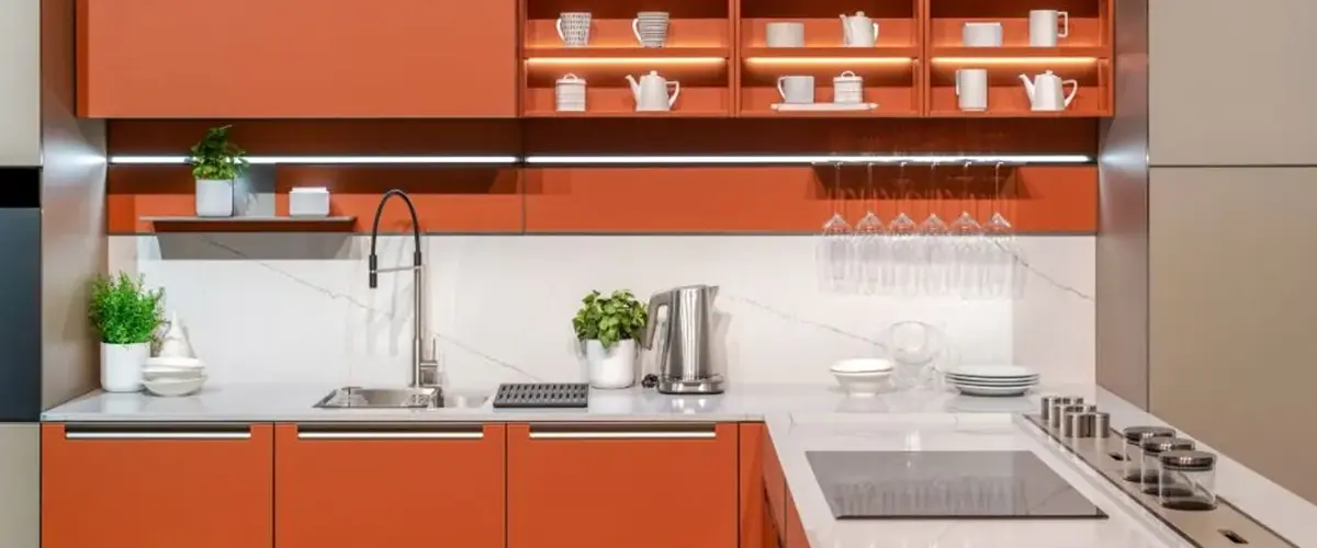 orange kitchen cabinets