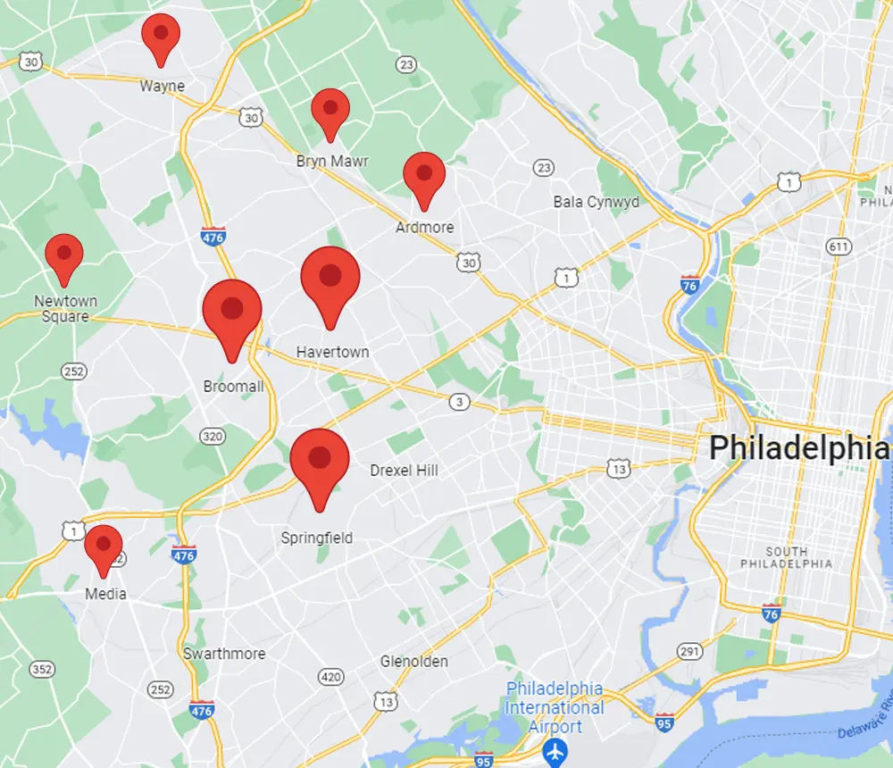Service areas in PA for Pellak Construction