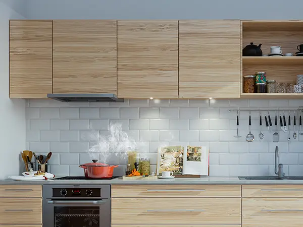 Modern wood cabinets without handles