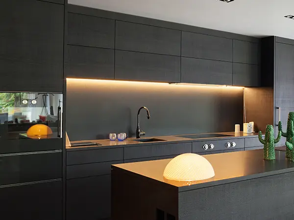 Black modern kitchen cabinets