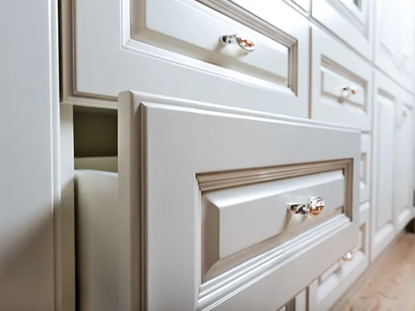 Beautiful kitchen cabinets drawers with an intricate design