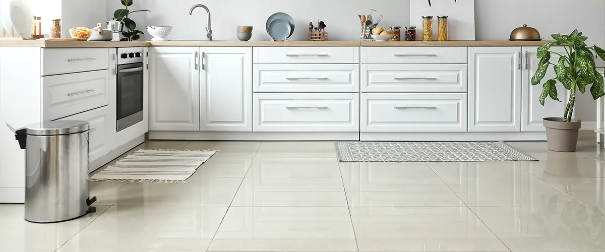 Tile flooring in a kitchen remodeling cost