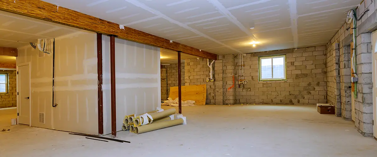 A basement remodel in Springfield, PA