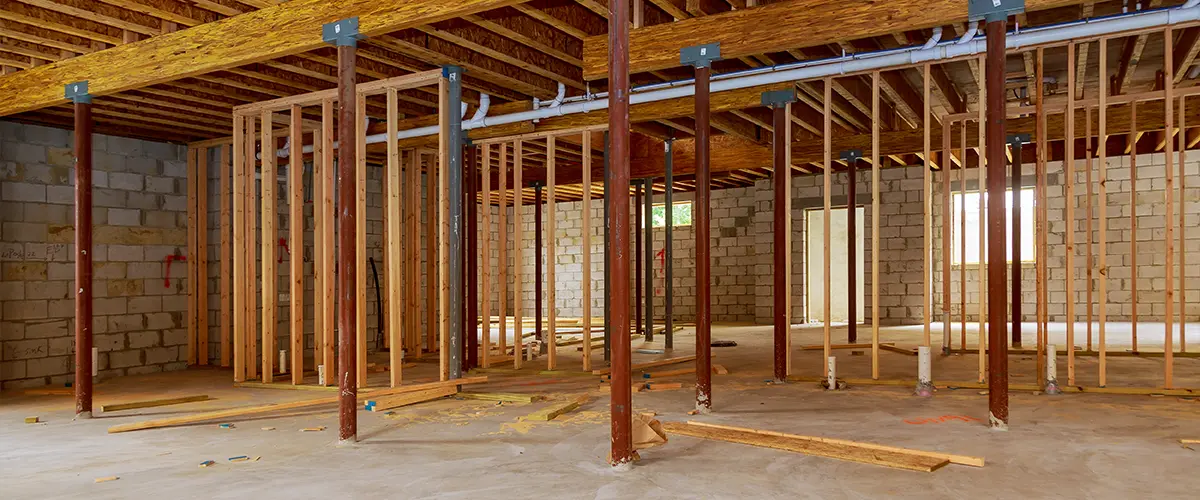 Home remodeling cost in Havertown with wood framing and concrete floor