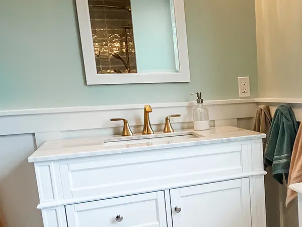 A simple vanity with a countertop