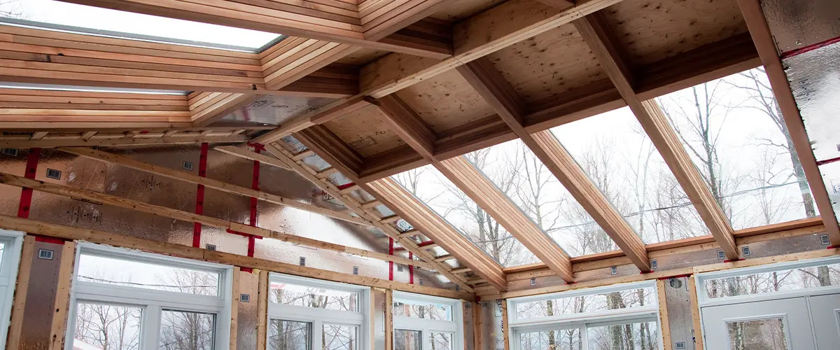 Sunroom addition with roof