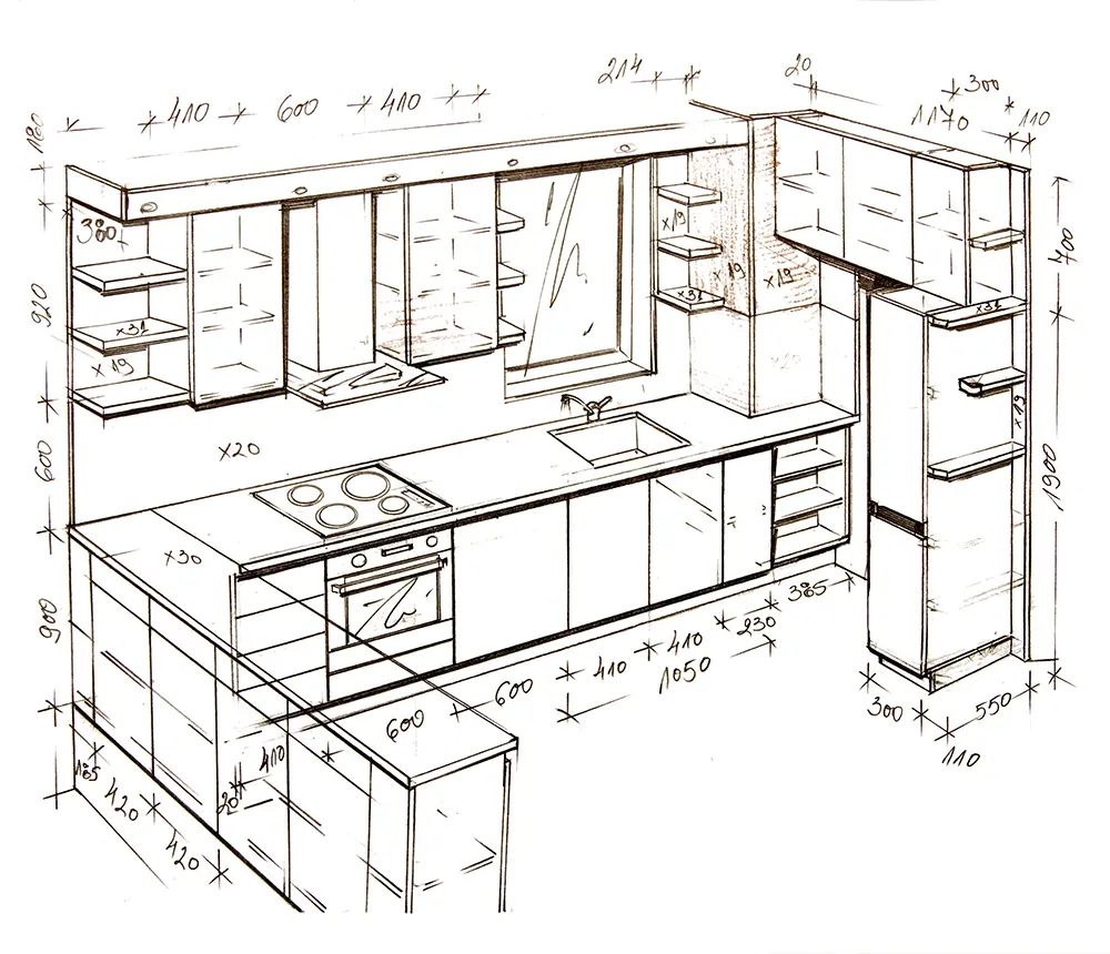 Kitchen cabinets drawing plans