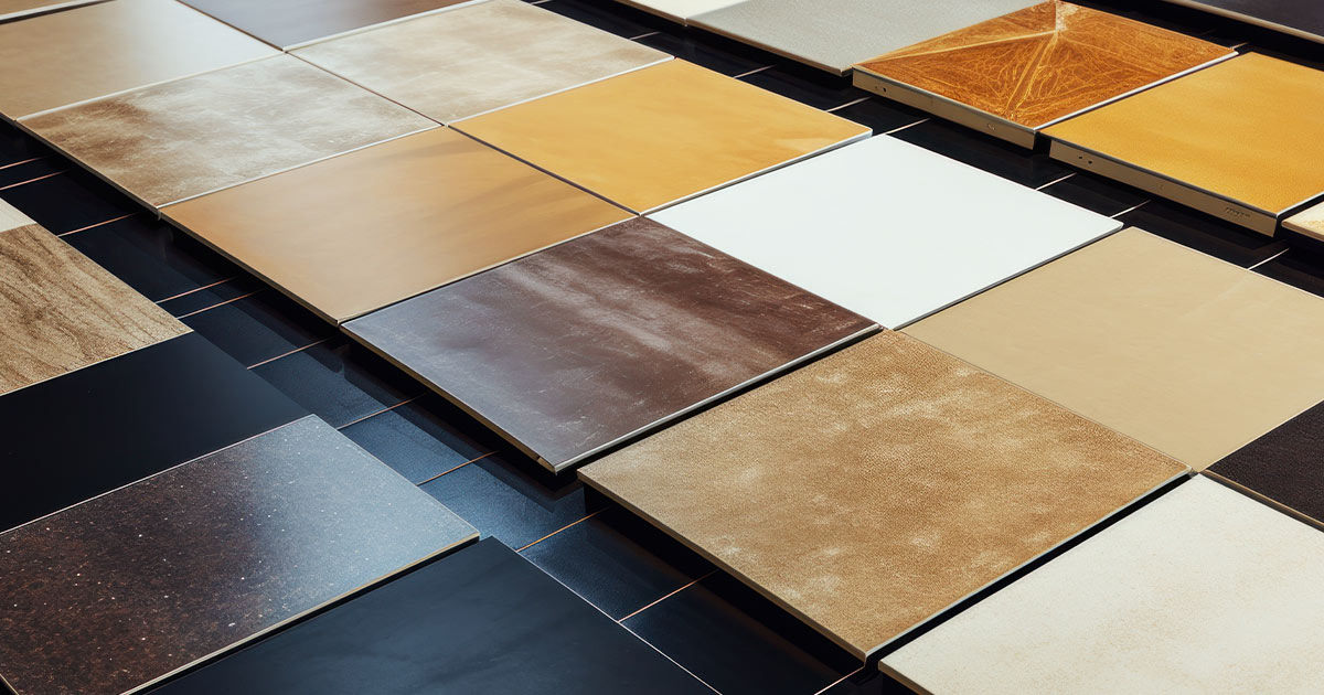 A room filled with a diverse selection of different types of tiles