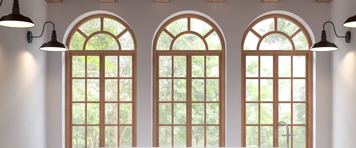 wood windows in a Scandinavian style home