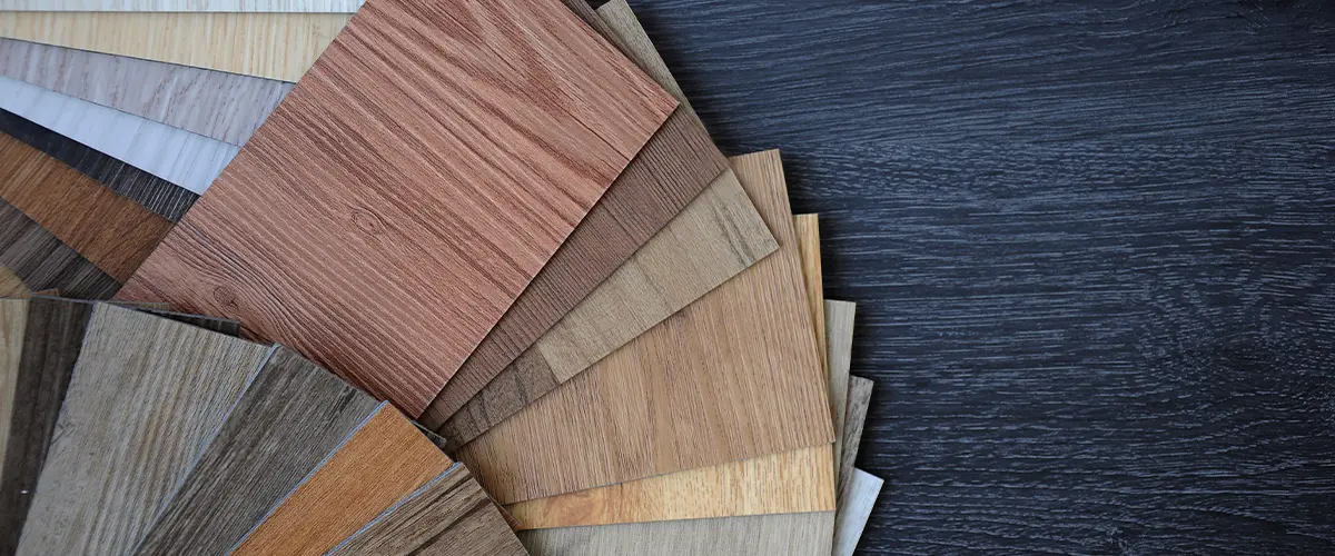 Laminate Wood Concept - Samples of laminate and vinyl floor tile